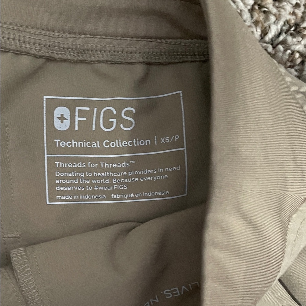 Figs Technical Collection Scrub Top in Beige